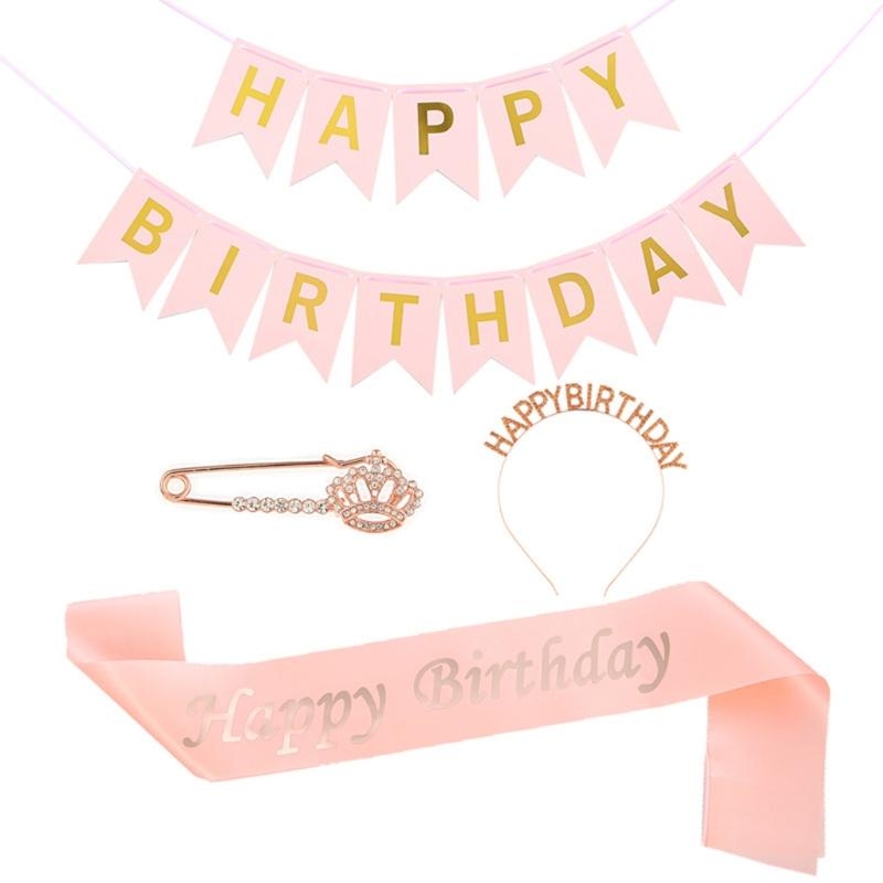 Birthday Sash Glitter - G92D 4 Miếng Trang Trí Tiệc