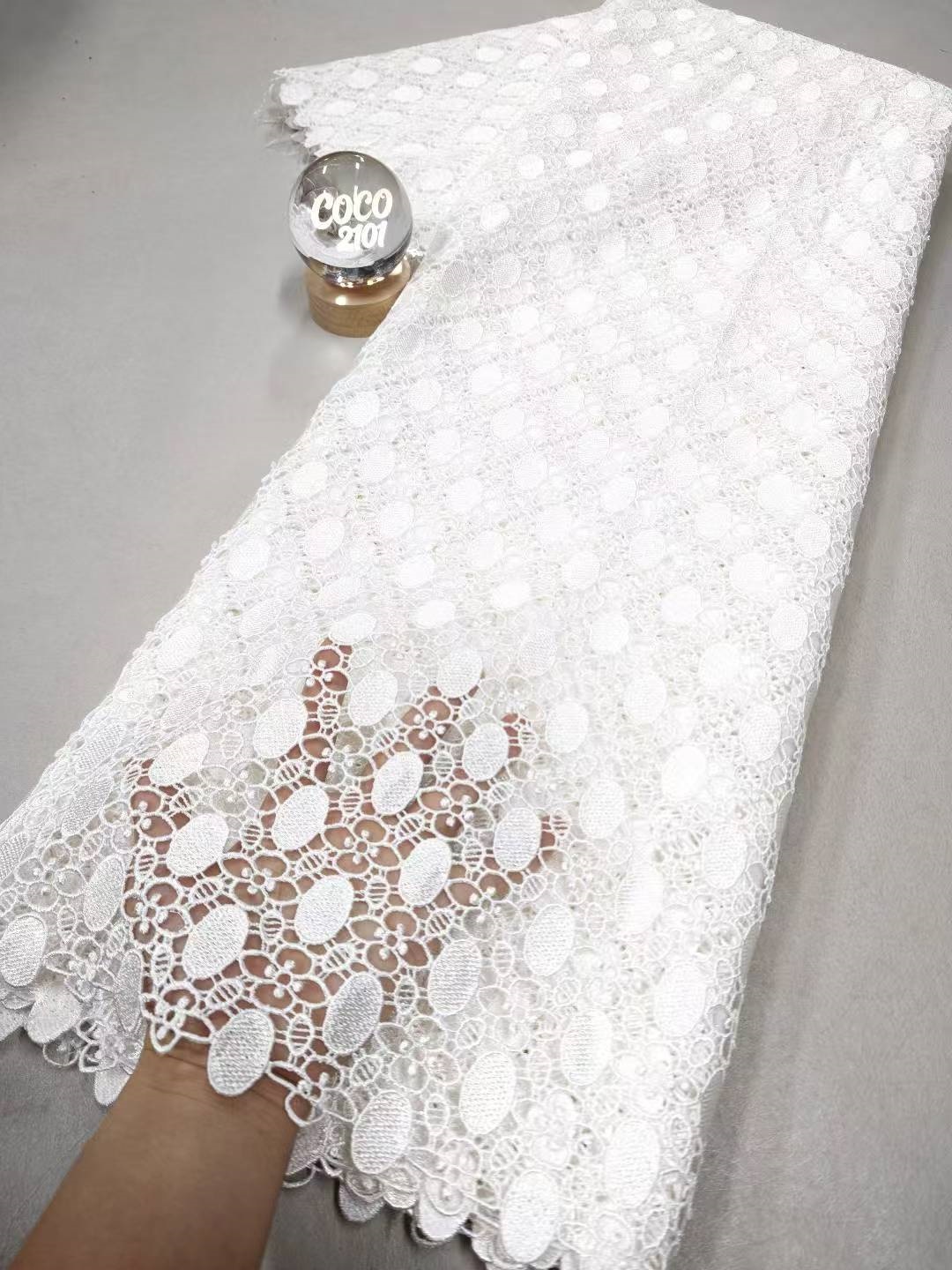 Glitter Tablecloth - 2026 High-Quality African Nigerian Sequins Cotton