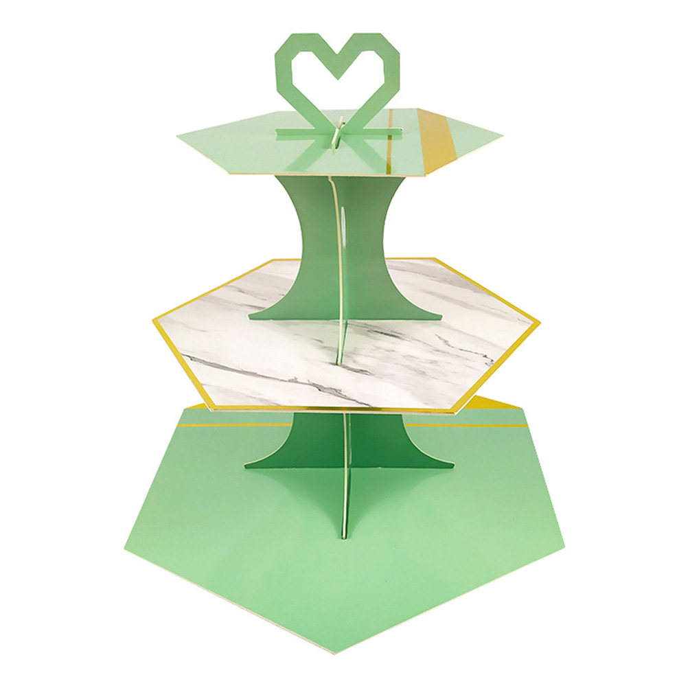 Cupcake Stand Tier - 2Pcs Marble Pattern Paper Cake Stand