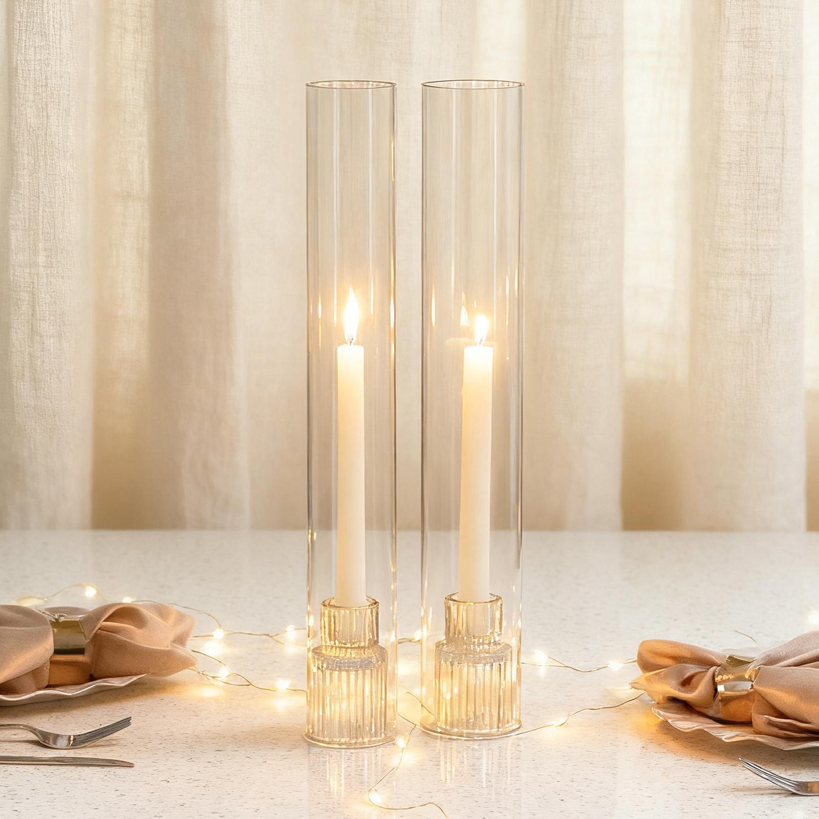 Centerpiece Stick - Luxury Glass Pillar Candlestick Holder Table