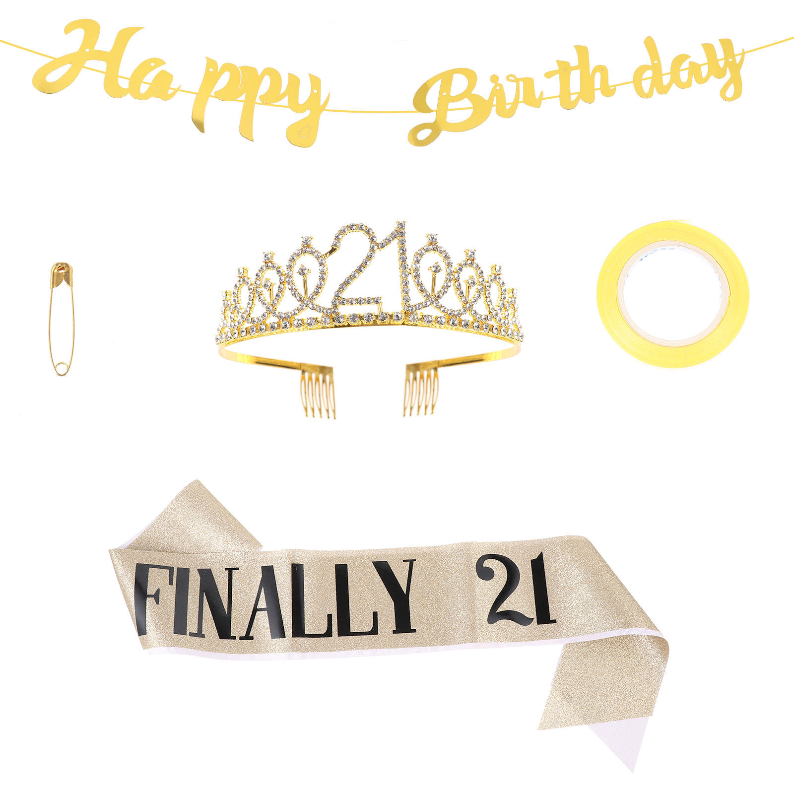 1Set Birthday Crown Sash Banne - đánh giá và giá Birthday Sash Glitter