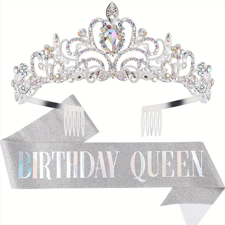 2pcs/Set Bling Rhinestone Crys - đánh giá và giá Birthday Sash Glitter