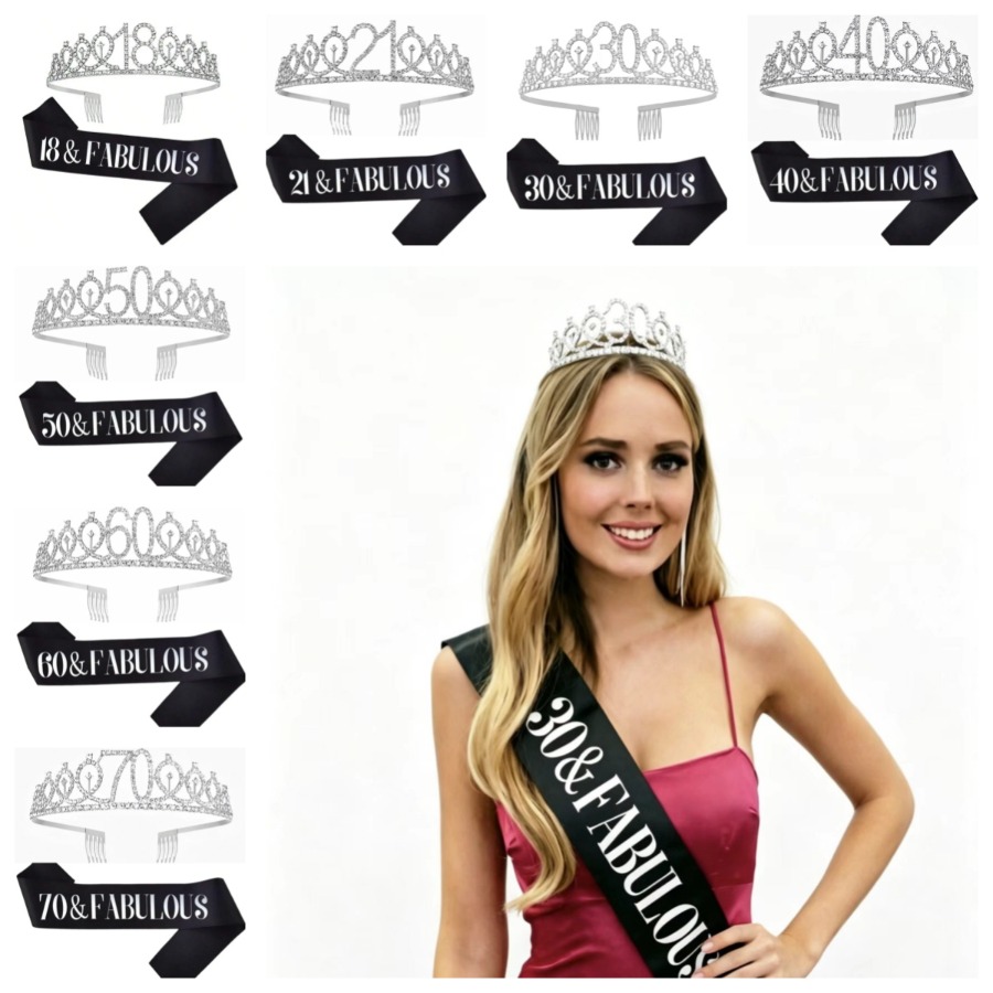 Glitter Silvery Birthday Tiara - đánh giá và giá Birthday Sash Glitter