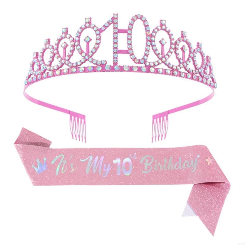 Bộ vương miện và khăn choàng s - đánh giá và giá Birthday Sash Glitter