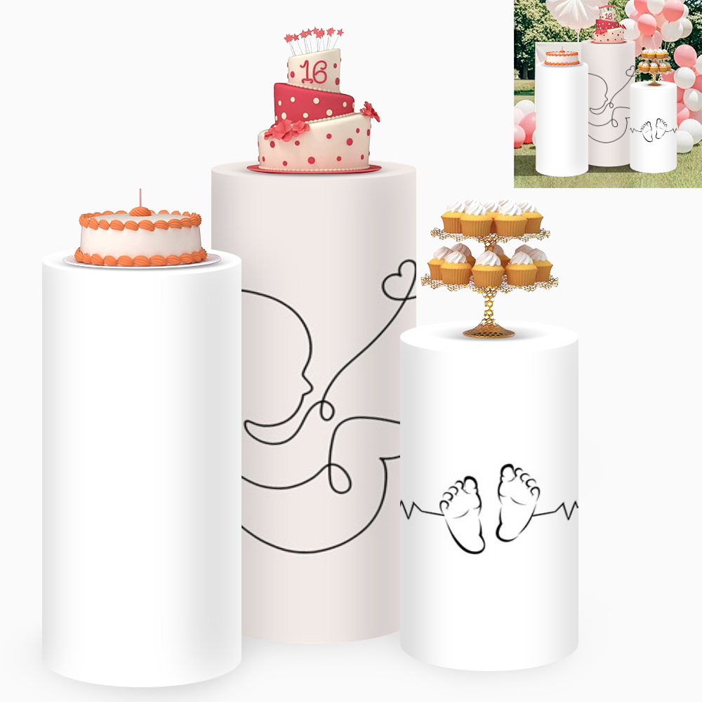 Yeele 3PCS Baby Silhouette Cyl - đánh giá và giá Dessert Table Backdrop