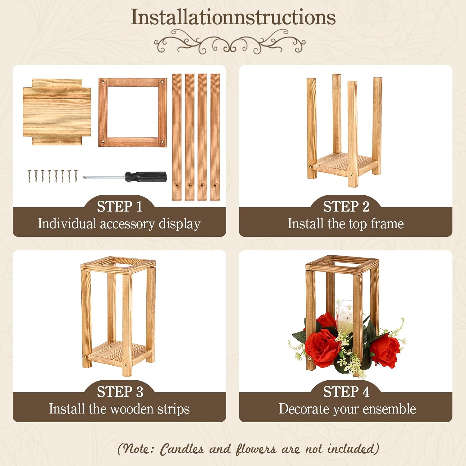 1 Piece Wooden Wedding Lantern - đánh giá và giá Centerpiece Stick