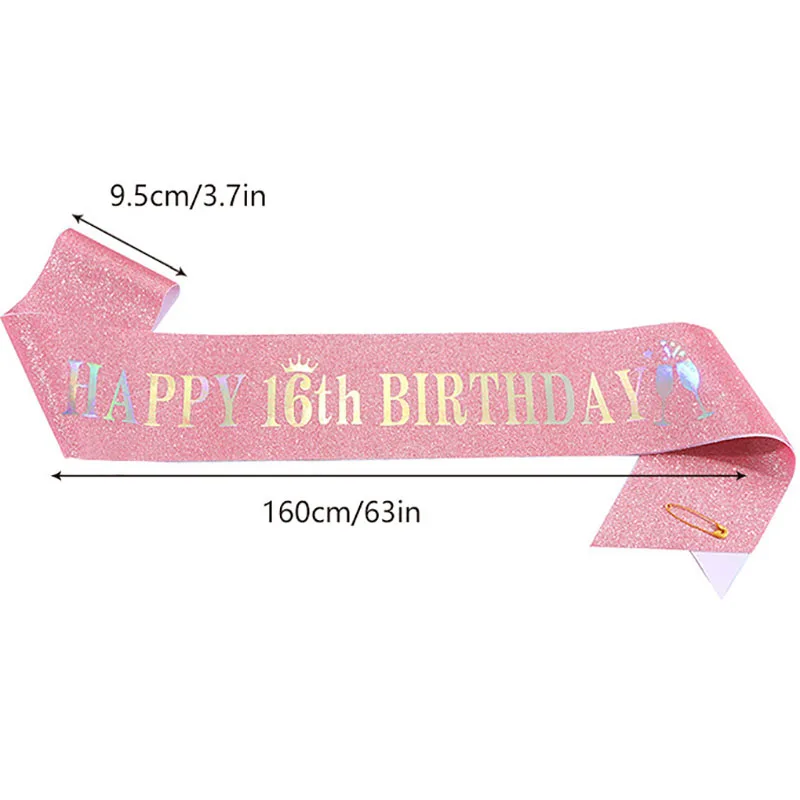 Happy 10th 13th 16th 21st 30th - đánh giá và giá Birthday Sash Glitter