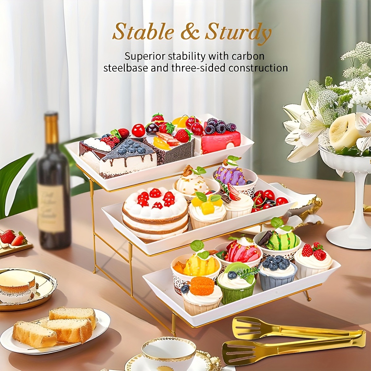 White Tiered Serving Stand + T - đánh giá và giá Cupcake Stand Tier