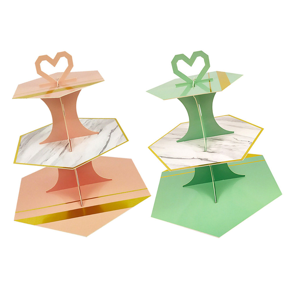2Pcs Marble Pattern Paper Cake - đánh giá và giá Cupcake Stand Tier