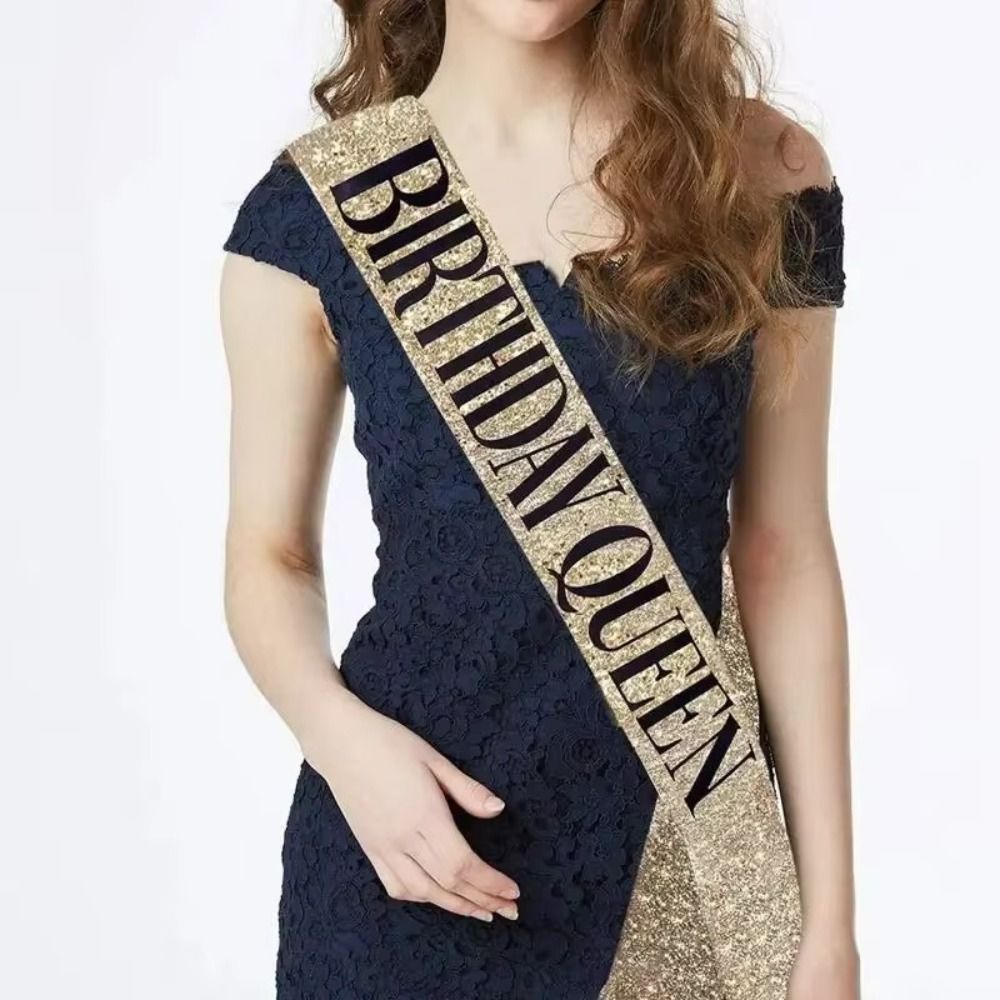 2Pcs/Set New Glitter Birthday  - đánh giá và giá Birthday Sash Glitter