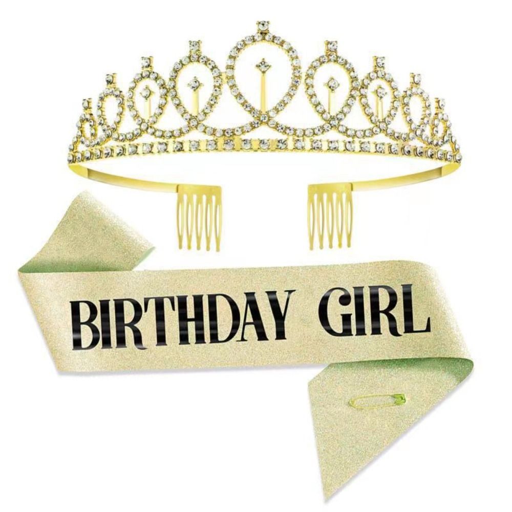 2Pcs/Set New Glitter Birthday  - đánh giá và giá Birthday Sash Glitter
