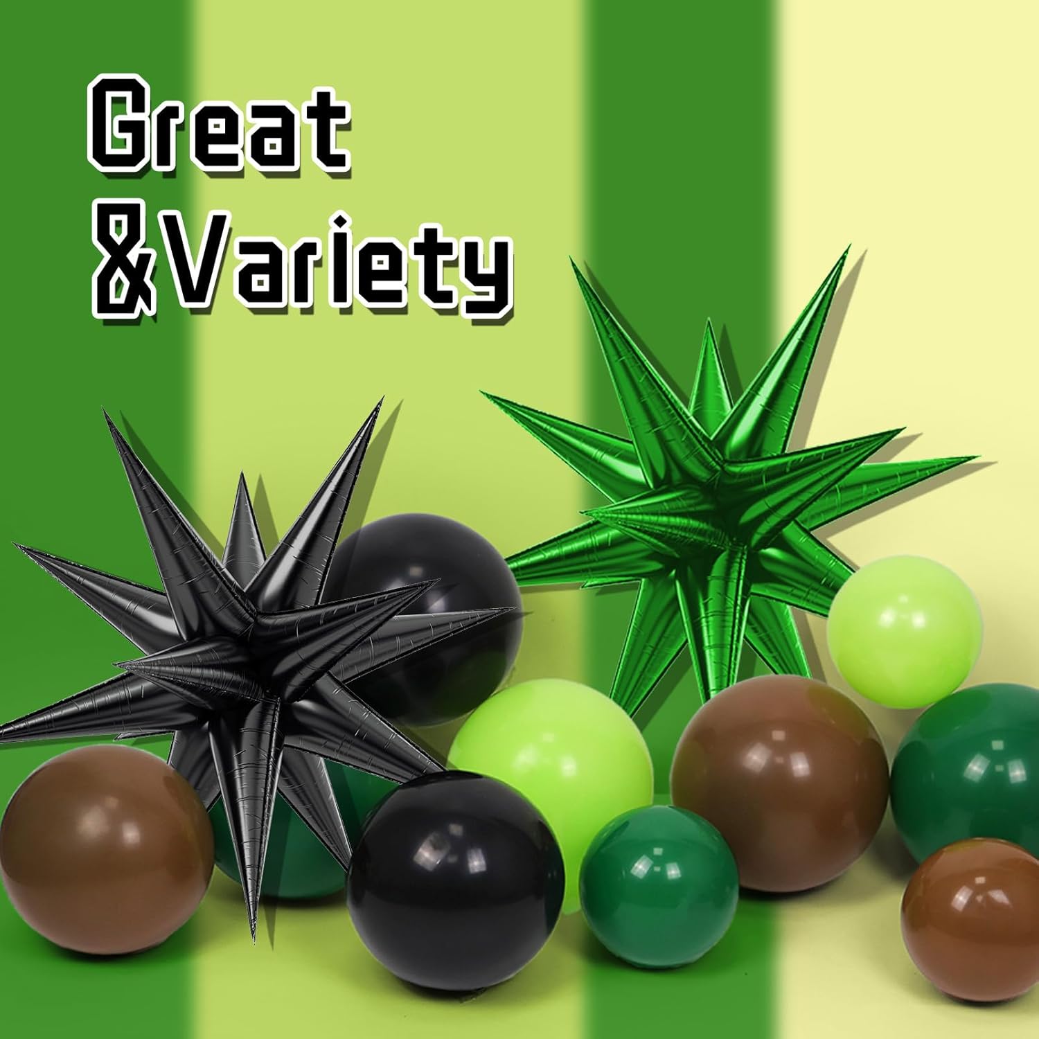 Brown Black Green Latex Balloo - đánh giá và giá Balloon Arch Kit