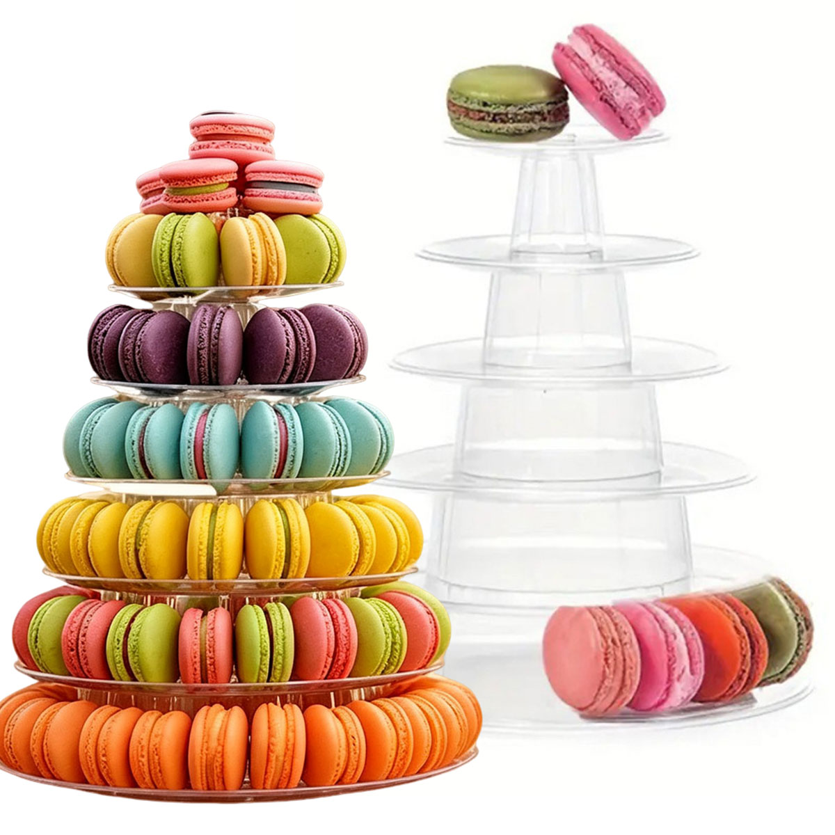 1PC 6-Tier Round Plastic Clear - đánh giá và giá Cupcake Stand Tier