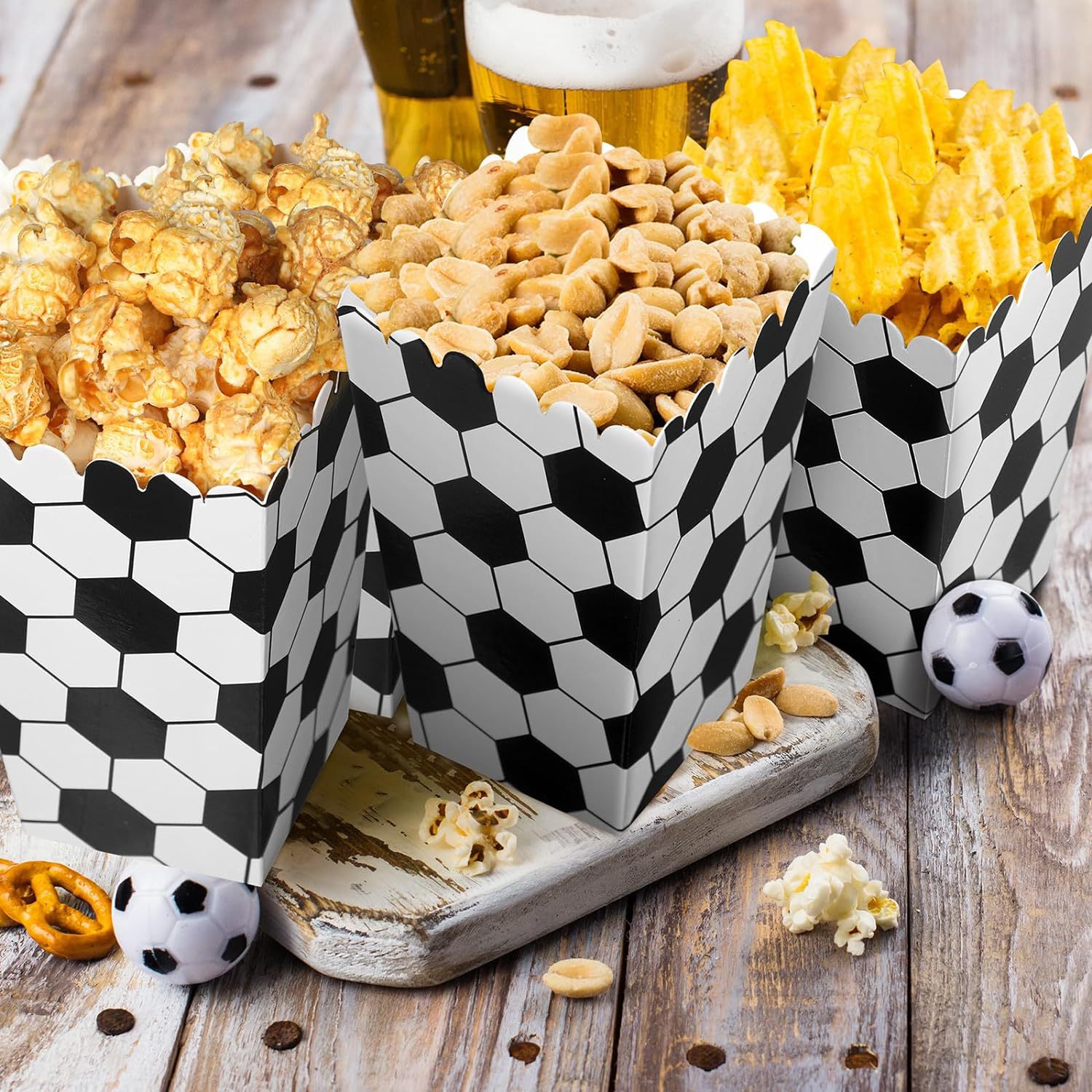 6/18Pcs  Football Popcorn Boxe - đánh giá và giá Event Party Box