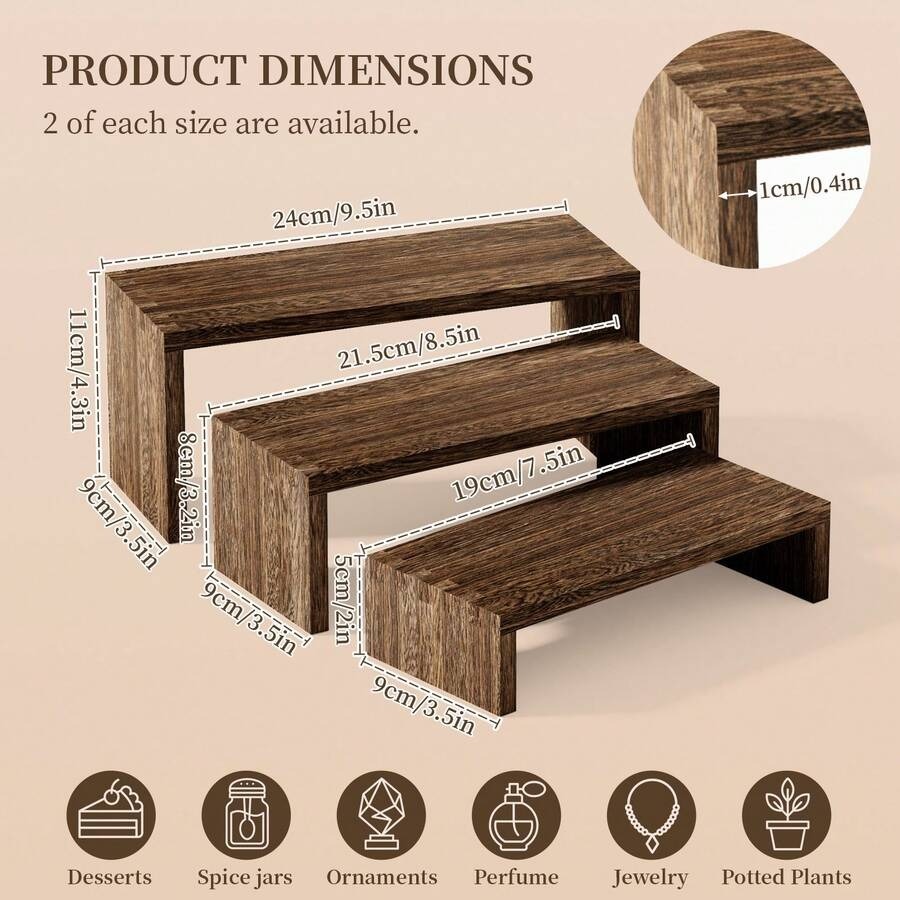 6pcs Display Wood Stand, Woode - đánh giá và giá Cupcake Stand Tier