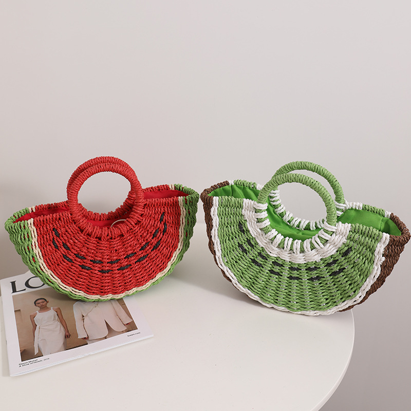 Cute Watermelon Straw Bag Cand - đánh giá và giá Paper Straw Color